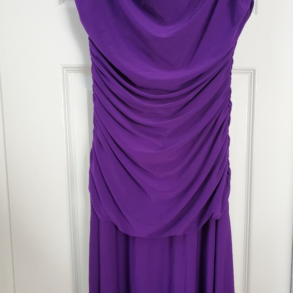 Purple Ruched Maxi Dress - Picture 3 of 10